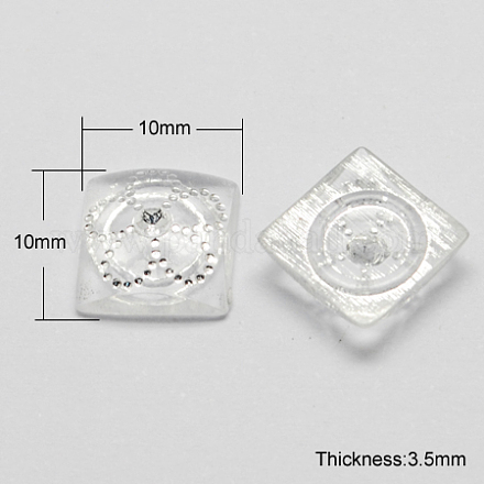 Plating Acrylic Cabochons PACR-S201-13-1