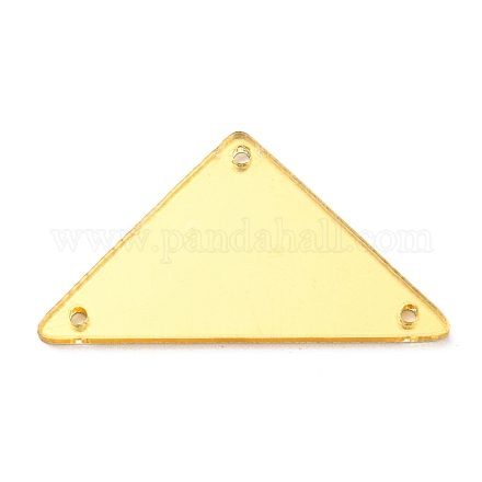 三角形のアクリルミラーにラインストーンを縫い付けます  衣料品アクセサリー  マルチ連リンク  ゴールド  18x33x1.3mm  穴：1.2mm MACR-G065-02C-05-1
