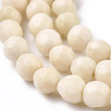 Natural Fossil Round Bead Strands G-O151-02-4mm-1