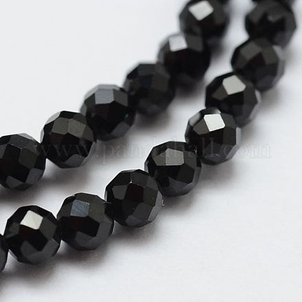 Natürlichen schwarzen Spinell Perlen Stränge X-G-E366-07-2mm-1