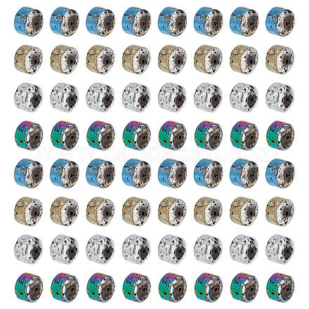 Pandahall Elite 120pcs 4 Farben galvanisierte natürliche Lavagestein Perlenstränge G-PH0019-15-1