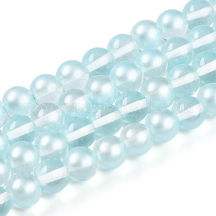 Запекание окрашенные прозрачные стеклянные бусины нити DGLA-N011-10mm-05-1