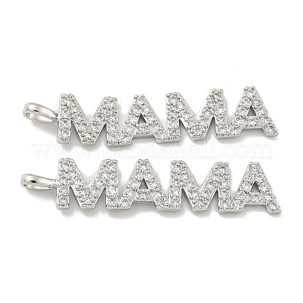 Подвески из латуни с микропаве ко Дню матери и кубическим цирконием KK-K378-11P-1