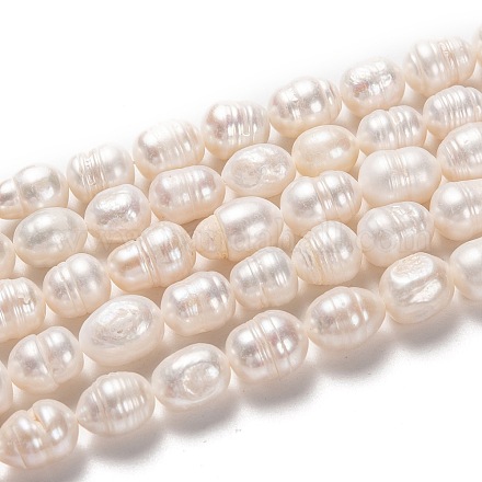 Hebras de perlas de agua dulce cultivadas naturales PEAR-L033-84-01-1