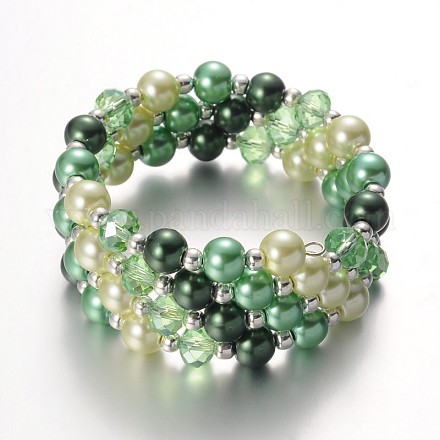 3-Loop Glass Pearl Wrap Bracelets BJEW-JB01876-01-1