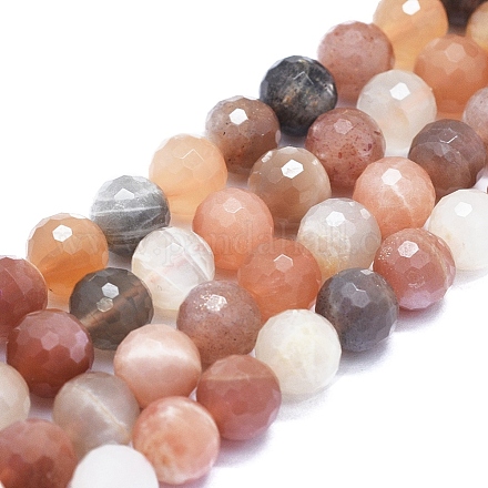 Brins de perles naturelles multi-pierre de lune G-E561-26-10mm-1