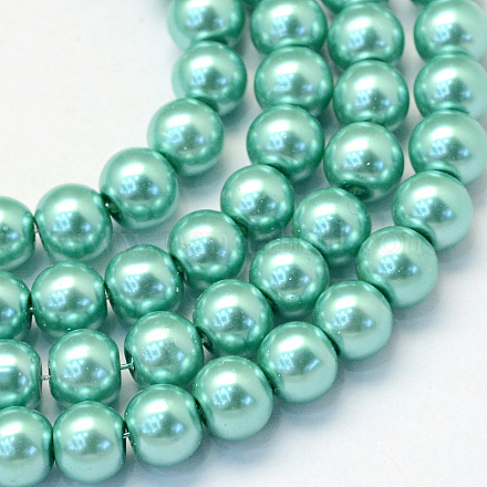 Cuisson peint perles de verre brins de perles rondes HY-Q003-10mm-32-1