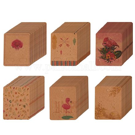 180 pieza 6 estilos de tarjetas de exhibición de joyería de papel CDIS-SZ0001-06-1