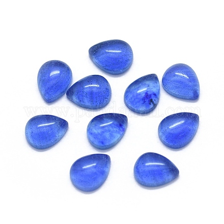 天然藍晶石/シアン石/ジステンカボション  ティアドロップ  8x6x3mm G-O175-22-12-1