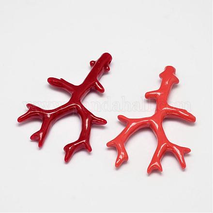 Branch Dyed Synthetical Coral Big Pendants CORA-L041-01-1