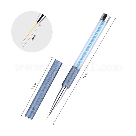 Stainless Steel Nail Art Liner Brush MRMJ-G001-01-10mm-1