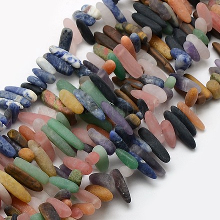 Brins de perles de pierres précieuses givrées naturelles et synthétiques X-G-L154-25-1