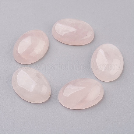 Cabochons à fond plat en quartz rose naturel G-G741-13x18mm-21-1