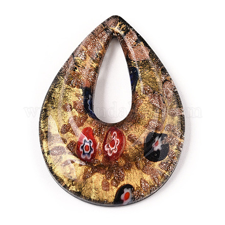 Ручной золотой песок Lampwork большие кулоны LAMP-S189-14B-1