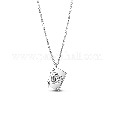 Shegrace elegantes collares con colgante rectangular de plata de ley 925 JN395A-1