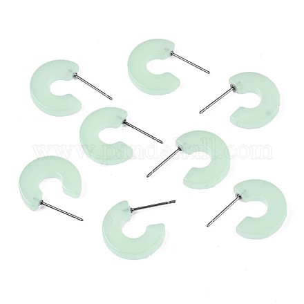 Полупрозрачные серьги-кольца из ацетата (смолы) KY-T040-A60-02-1