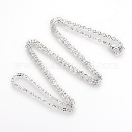 Brass Cable Chains Necklaces MAK-R019-P-1
