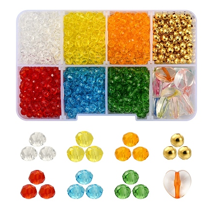 Набор для изготовления браслета из разноцветных прозрачных бусин своими руками DIY-YW0005-45-1