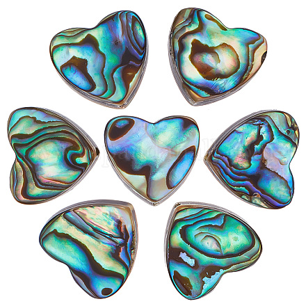 Beebeecraft 10Pcs/Box Abalone Shell Beads Heart Shape Paua Shell Beads Colorful Drop Charms for Earring Necklace DIY Jewelry Making SHEL-BBC0001-02-1