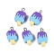 Handmade Polymer Clay Pendants, Ice Cream Charms, with Iron Loops, Dark Orchid, 18~19.5x8.5~10.5x5mm, Hole: 1.8~2mm