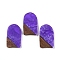 Resin & Wood Pendants, Arch Charms, Blue Violet, 38x22.5x3.5mm, Hole: 2mm
