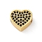 Brass Cubic Zirconia Beads, Cadmium Free & Lead Free, Heart, Real 16K Gold Plated, 10x11x4.5mm, Hole: 1.8mm