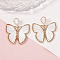 Bohemian Ethnic Style Alloy Frame Cotton Thread Woven Butterfly Stud Dangle Earrings for Women
