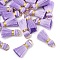 20Pcs Handmade Polycotton(Polyester Cotton) Tassel Decorations, Pendant Decorations, with Golden Iron Loops, Orchid, 17~21x10x5mm, Jump Ring: 6x0.7mm, Inner Diameter: 4.6mm, 20pcs/set