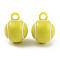 Opaque Acrylic Pendants, Tennis, with Loop, Yellow, 25.5x19.5mm, Hole: 4mm