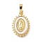 Brass Shell Pendants, Virgin Mary, Real 18K Gold Plated, 19x13x2.2mm, Hole: 4x6.5mm