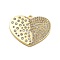 Brass Micro Pave Cubic Zirconia Pendant, Lead Free & Cadmium Free, Long-Lasting Plated, Heart, Real 18K Gold Plated, 20.5x24.5x2.5mm, Hole: 1.6mm
