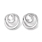 Non-Tarnish 304 Stainless Steel Stud Earrings for Women, Round Ring, Stainless Steel Color, 28x26.5mm