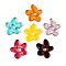 Handmade Lampwork Beads, Flower, Mixed Color, 18.1x17~17.5x3~4mm, Hole: 3.8mm