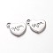 Mother's Day Theme, Tibetan Style Alloy Family Charms, Heart with Word Mom, Cadmium Free & Nickel Free & Lead Free, Antique Silver, 13x15x3mm, Hole: 3mm