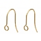 316 Surgical Stainless Steel Earring Hooks, Ear Wire, with Loops, Real 18K Gold Plated, 18x15mm, Hole: 2mm, 21 Gauge, Pin: 0.7mm