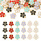 30Pcs 6 Colors Alloy Charms, Double-sided Enamel, Plum Blossom Flower Charm, Mixed Color, 12x10.5x3mm, Hole: 1.5mm, 5pcs/color