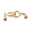 Brass Fold Over Clasps, Ring, Real 18K Gold Plated, 53mm