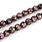 Handmade Foil Glass Beads Strands, Round, Coconut Brown, 8~8.5mm, Hole: 1.5~1.6mm, about 60pcs/strand, 18.11~18.50 inch(46~47cm)