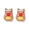 Resin Cabochons, Bear, Camel, 23x17x8.5mm