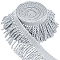 5 Yards Polyester Twist Tassel Ribbons, for Window Decoration, Silver, 2-1/2 inch(62mm)