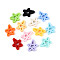 Rubberized Style Opaque Acrylic Beads, Star, Mixed Color, 23x19x5mm, Hole: 2.2mm