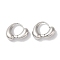 Teardrop Brass Hoop Earrings for Women, Real Platinum Plated, 16x5.5mm