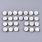 Natural Freshwater Shell Beads, with Golden Plated Brass Etched Metal Embellishments, Horizontal Hole, Flat Round with Letter, Alphabet, Seashell Color, Letter A~Z, 8x3~5mm, Hole: 0.5~0.7mm, about 26pcs/set