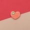 Opaque Cute Resin Cabochons, Smiling Face Cabochons, Heart Shape, Light Coral, 26x21mm