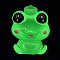 Frog Luminous Resin Display Decorations, Glow in the Dark, for Car or Home Office Desktop Ornaments, Crown, 19.5x17.5x25mm