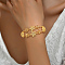 Fashionable Star & Bowknot Real 18K Gold Plated Brass Link Bracelets for Women, 6-3/4 inch(17cm)