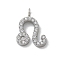 304 Stainless Steel Micro Pave Cubic Zirconia Charms, Constellation, Leo, 13x10x2mm, Hole: 1.8mm