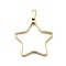 304 Stainless Steel Open Back Bezel Pendants, For DIY UV Resin, Epoxy Resin, Real 18K Gold Plated, Star, 32x30x3mm, Hole: 8x4mm