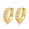 Rack Plating Brass Micro Pave Cubic Zirconia Hoop Earring Findings, Cadmium Free & Lead Free, Long-Lasting Plated, Real 18K Gold Plated, 16x4mm, Hole: 1.2mm