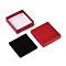 Cardboard Jewelry Boxes, for Pendant & Earring & Ring, with Sponge Inside, Square, Red, 8.8x8.8x2.8cm